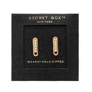Oval Bar CZ Stud Earrings